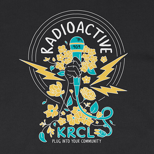 Radioactive KRCL - Illustration and t-shirt design.